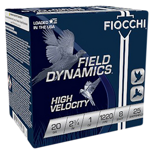 Fiocchi High Velocity Hunting Loads 20 ga. 2.75 in. 1 oz. 8 Shot 25 rd.