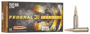 Federal Premium Rifle Ammo 243 Win. 85 gr. Barnes TSX 20 rd.