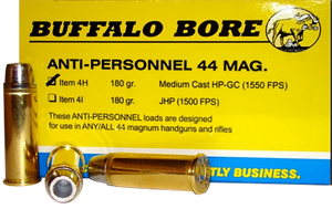 Buffalo Bore Ammunition 4H20 Anti-Personnel Strictly Business 44Rem Mag 180gr Medium Cast Hollow Point 20 Rounds