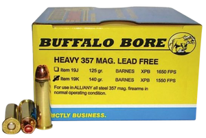 Buffalo Bore Ammunition 19K20 Buffalo-Barnes Strictly Business 357Mag 140gr Barnes VOR-TX XPB Lead Free 20 Rounds