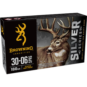 Browning Ammo B192630061  Silver 30-06Springfield 180gr Plated Soft Point 20 Rounds