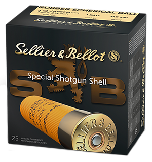 Sellier & Bellot SB12RBA Shotgun  12Gauge 2.75" 2 11/16oz 1 Rubber Ball Shot 25 Rounds