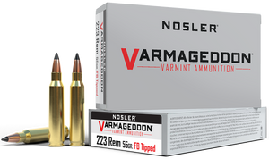 Nosler Varmageddon 223 Remington Polymer Tip Flat Base 55 Grain 20 Rounds