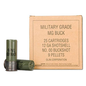 Win Military Grade 12ga 2.75 00 Buck 25/10