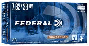 Federal Power-Shok 7.62x39 Soft Point 123 Grain 20 Rounds