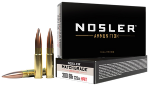 Nosler, Match, 300 Aac Blackout, Custom Competition Hpbt, 220 Grain, 20 Rounds