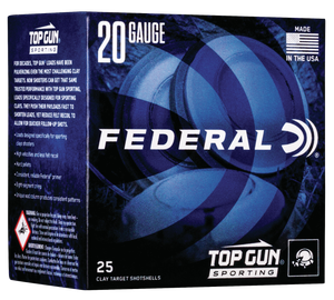 Federal Top Gun Sporting Shotgun Ammo 20 ga. 2.75 in. 1250 FPS 7/8 oz. 7.5 Shot 25 Rd.