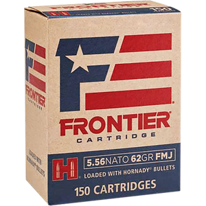 Hornady Frontier Cartridge 5.56x45mm NATO Full Metal Jacket 62 Grain 150 Rounds