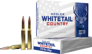 Nosler Whitetail Country Rifle Ammo 270 Win. 130 gr. SB SP 20 rd.