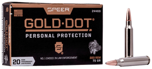 Speer 24469 Gold Dot Personal Protection 223Rem 75gr Soft Point 20 Rounds