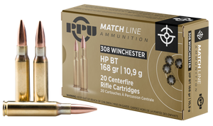 Prvi Partisan PPM3082 308 Winchester Hollow Point Boat Tail 168 Grain 20 Rounds