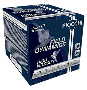 Fiocchi High Velocity Hunting Loads 410 ga. 3 in. 11/16 oz. 9 Shot 25 rd.