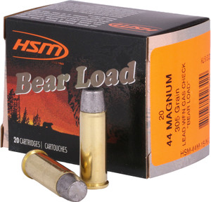 HSM Bear Load 44 Remington Magnum Wide Flat Nose 305 Grain 20 Rounds