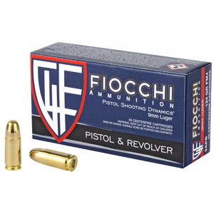 Fiocchi Range Dynamics, 9mm Luger, Full Metal Jacket, 124 Grain, 50 Rounds