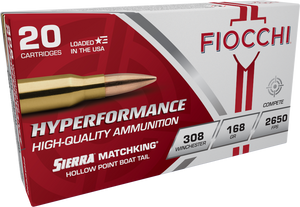 Fiocchi Hyperformance Compete 308 Winchester Sierra MatchKing 168 Grain 20 Rounds
