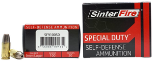 Sinterfire Special Duty Pistol Ammo 9mm 100 gr. HP 20 rd.
