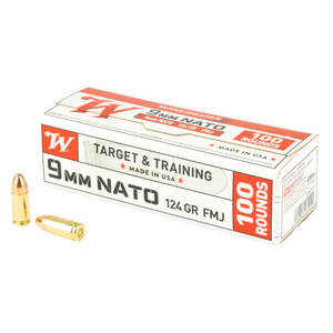 Winchester, Usa White Box, 9mm Luger, Full Metal Jacket, 124 Grain, 100 Rounds