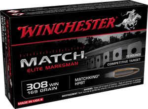 Winchester, Match, 308 Winchester, Sierra MatchKing Bthp, 169 Grain, 20 Rounds