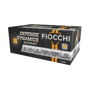 Fiocchi Defense Dynamics Shotgun Ammo 12 ga. 2.75 in. 8 Pellet 00 Buck 10 rd.