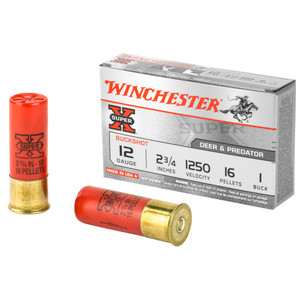 Winchester Super-X Buffered Shot 12 ga. 2.75 in 16 Pellets 1 Buck 5 rd.