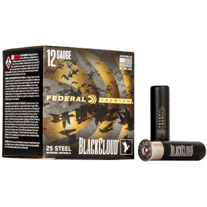 Federal Premium Black Cloud 12 Gauge Steel Shot 1.5 Ounce #3 25 Rounds
