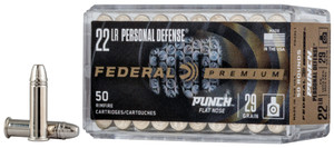 Federal Punch 22 Long Rifle Flat Nose 29 Grain 50 Rounds