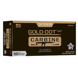 CCI Speer Gold Dot 9mm Luger Hollow Point 135 Grain 50 Rounds