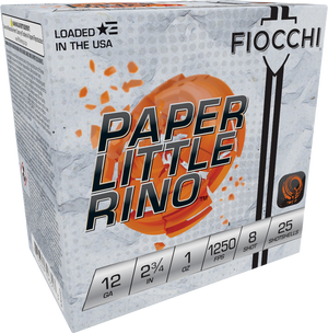 Fiocchi 12FPTX8 Paper Little Rino Extrema 12Gauge 2.75" 1oz 8Shot 25 Rounds