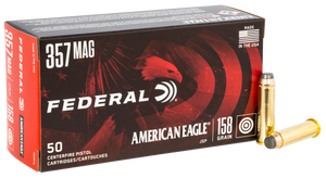 Federal American Eagle, 357 Magnum, Jacketed Soft Point, 158 Grain, 50 Rounds