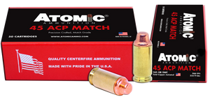 Atomic Ammunition 448 Match Precision Craft 45ACP 185gr Semi Wadcutter 50 Rounds