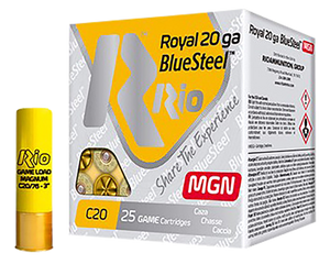Rio Ammunition RBSM204 BlueSteel Royal 20Gauge 3" 1oz 4Shot 25 Rounds