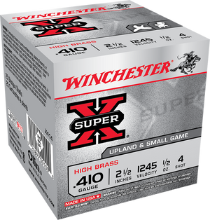 Winchester Super-X High Brass Heavy Game Load 410 ga. 2.5 in. 1/2 oz. 4 Shot 25 rd.