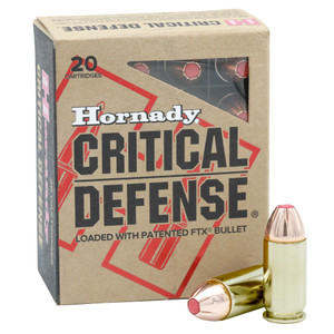 Hornady Critical Defense 45 Auto Plus P Flex Tip Expanding 185 Grain 20 Rounds