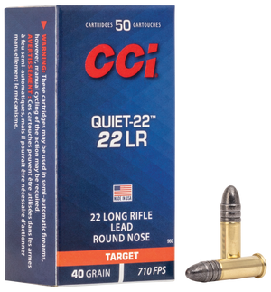 Cci, Quiet-22, 22 Long Rifle, Lead Round Nose, 40 Grain, 50 Rounds