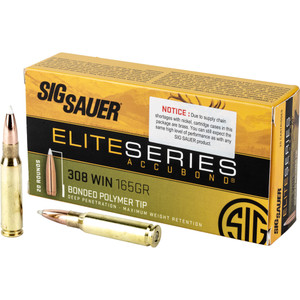 Sig Sauer Elite Hunting .308 Winchester Nosler AccuBond 165 Grain 20 Rounds