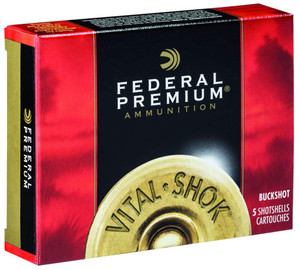 Federal Premium Vital Shok 12 Gauge 00 Buckshot 18 Pellets 5 Rounds