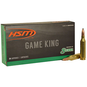 HSM Game King Rifle Ammunition 30-06 SPGF Sierra Spitzer BT 165 gr. 20 rd.
