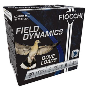 Fiocchi Dove & Target Loads 20 ga. 2.75 in. 7/8 oz. 8 Shot 25 rd.