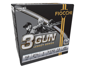 Fiocchi 12DL3G75 3-Gun Match Legacy Series 12Gauge 2.75" 1oz 7.5Shot 25 Rounds