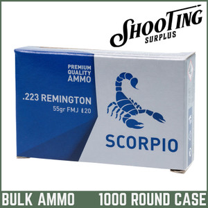 *FREE SHIPPING* Scorpio (STV) Brass .223 Rem 55gr. - CASE \ 1000 Rounds