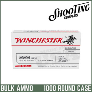 *FREE SHIPPING* Winchester USA 223 Rem FMJ 55gr. - CASE \ 1000 Rounds