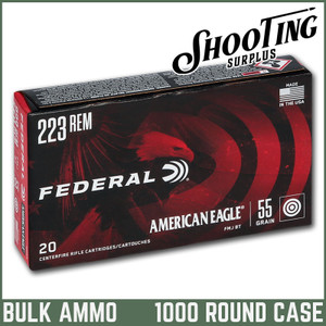 *FREE SHIPPING* Federal American Eagle 223 Rem FMJ 55 Grain - CASE \ 1000 Rounds