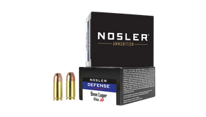 Nosler 38432 Defense Handgun 9mmLuger+P 124gr Bonded Performance Jacketed Hollow Point 20 Rounds