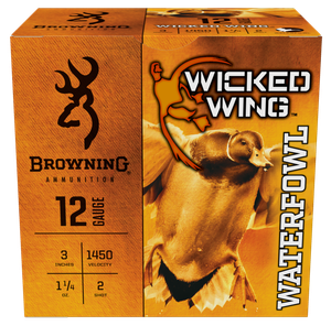 Browning Ammo B193421232 Wicked Wing  12Gauge 3" 1 1/4oz 2Shot 25 Per Box/10 Case