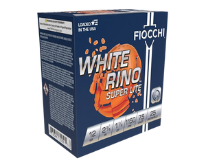 Fiocchi 12WRSL75 Exacta Target White Rino Super Light 12Gauge 2.75" 1 1/8oz 7.5Shot 25 Rounds