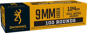 Browning Ammo B9MM124VP   9mm 124gr Full Metal Jacket 100 Per Box/10 Case *Value Pack