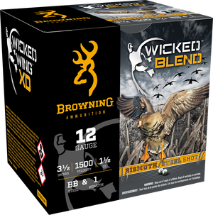 Browning Ammo B193431240 Wicked Blend  12Gauge 3.50" 1 1/2oz BB/1BI Shot 25 Per Box/10 Case
