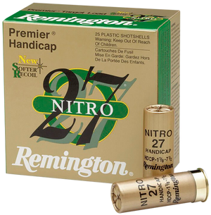 Remington Ammunition 20227 Premier Nitro 27 Handicap 12 Gauge 2.75" 1 oz 7.5 Shot 25 Rounds