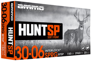 Ammo Inc 3006150SPA20 Hunt  30-06Springfield 150gr Soft Point 20 Rounds