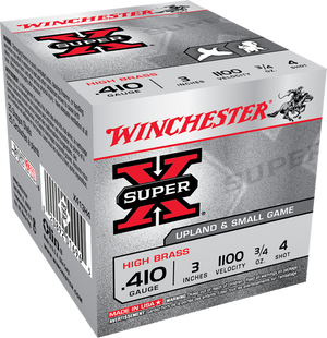 Winchester Super-X High Brass Heavy Game Load 410 ga. 3 in. 3/4 oz. 4 Shot 25 rd.